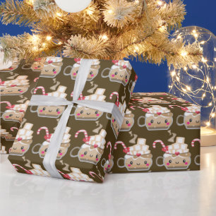 Papier Cadeau Jolie décoration de Noël Kawaii