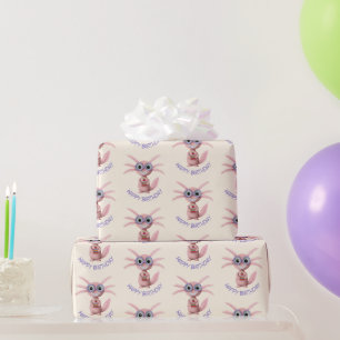 Papier Cadeau Jolie fête d'anniversaire avec des livres personna