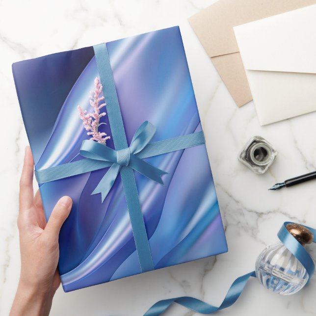 Papier Cadeau Jolie Fête des mariées bleu pourpre (Cadeaux)
