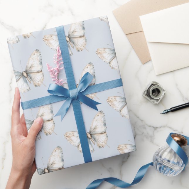 Papier Cadeau Jolie Fête des mariées Bleue Bleu Blancs (Cadeaux)