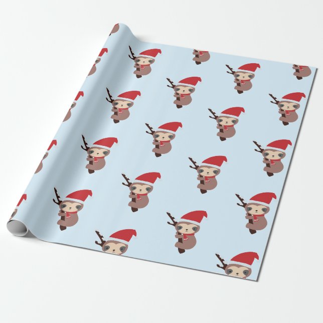 Papier Cadeau Jolie fêtes de Noël Hiver Kawaii (Déroulé)