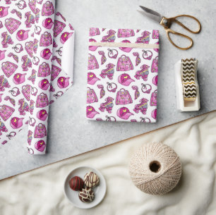 Papier Cadeau Jolie fille Cool rose