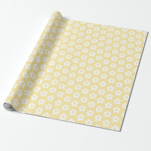 Papier Cadeau Jolie fleur de marguerite de dessin animé jaune pa