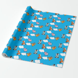 Papier Cadeau Jolie Grange Jardin Animaux Cadeaux Enveloppement