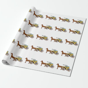 Papier Cadeau Jolie illustration de cheval et de calèche royale