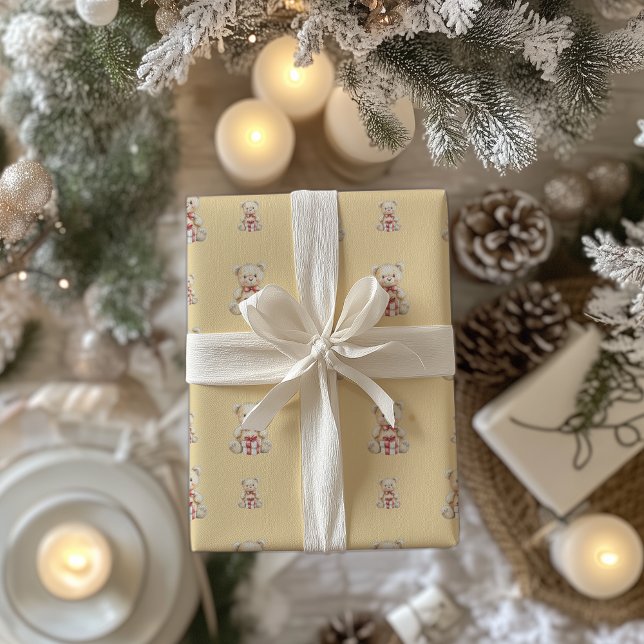 Papier Cadeau Jolie ours en peluche de Noël (Créateur téléchargé)