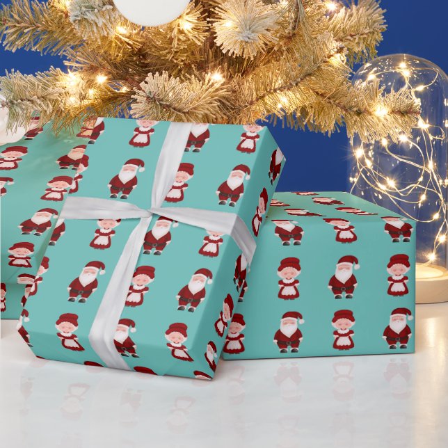 Papier Cadeau Jolie Père Noël/Mme Claus Noël (Vacances)