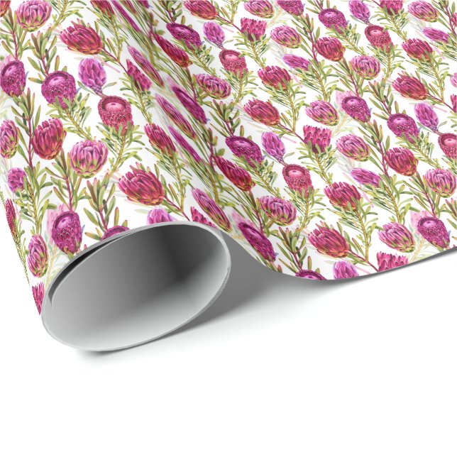 Papier Cadeau Jolie Protea Design 1 enveloppement cadeau (Coin rond)