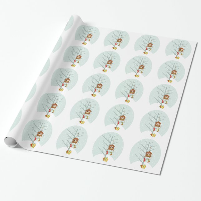 Papier Cadeau Jolie scène de thème de Noël (Déroulé)