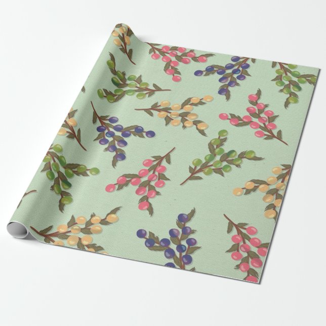 Papier Cadeau Jolies baies (Déroulé)