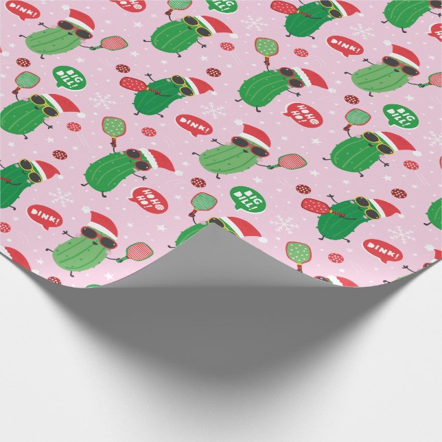 Papier Cadeau Jolies briquettes de Noël rose pâle (Coin)