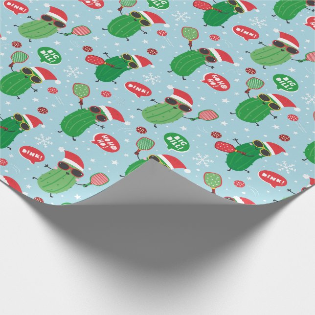 Papier Cadeau Jolies briquettes de Noël sur bleu clair (Coin)