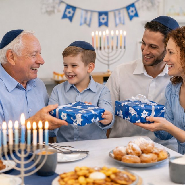 Papier Cadeau Jolies colombes Hanoukka (Créateur téléchargé)