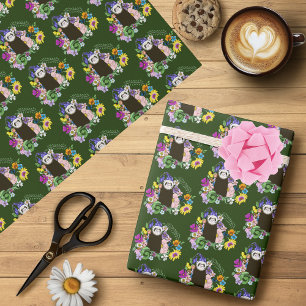 Papier Cadeau Jolies fleurs sauvages de furet sableux en bois ve