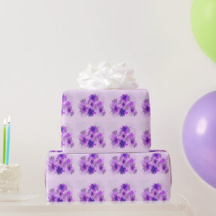 Papier Cadeau Jolies fleurs violettes