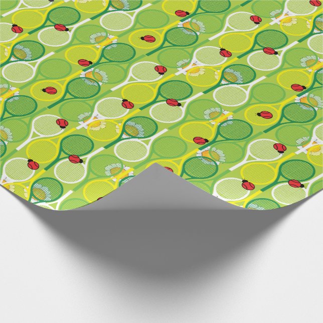 Papier Cadeau Jolies raquettes de tennis avec papier d'emballage (Coin)
