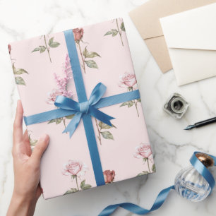 Papier Cadeau Jolies Roses Rouges Roses Fleurs Mariage