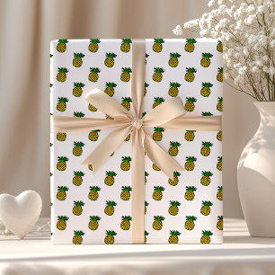 Papier Cadeau Jolis fruits tropicaux d'été motif ananas