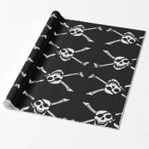 Jolly roger noir et blanc d'amusement