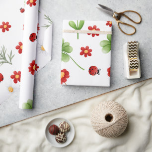 Papier Cadeau Jote Garden petit baby shower de coccinelle