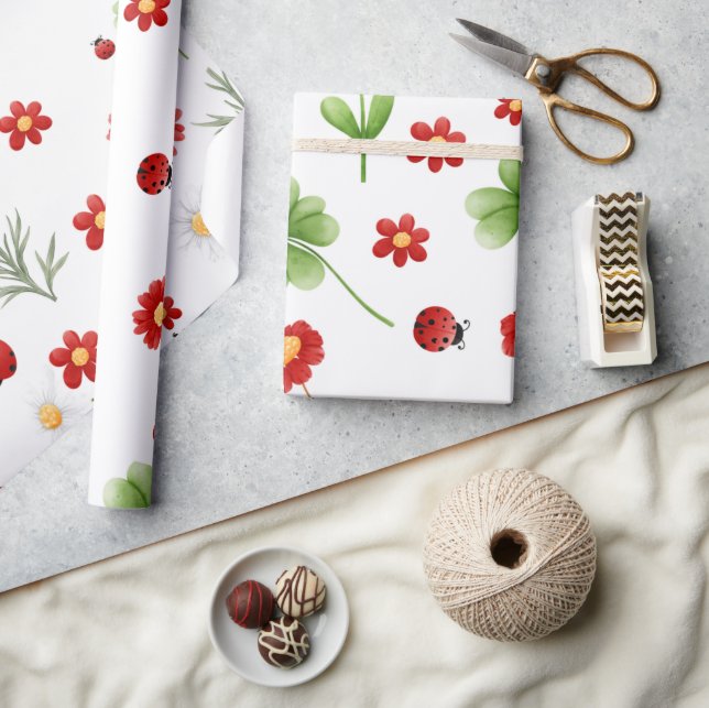 Papier Cadeau Jote Garden petit baby shower de coccinelle (Artisanat)