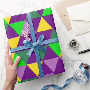 Papier Cadeau Jote Mardi Gras motif carrelé