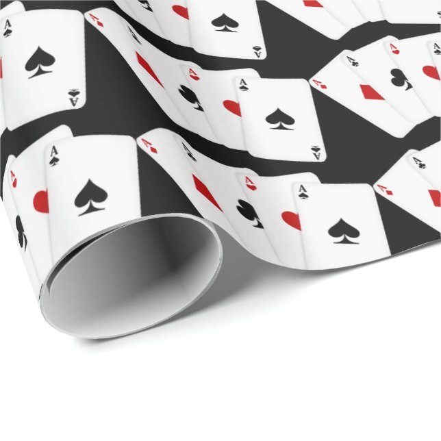 Papier Cadeau Jouer aux cartes comme jouer papier d'emballage (Coin rond)