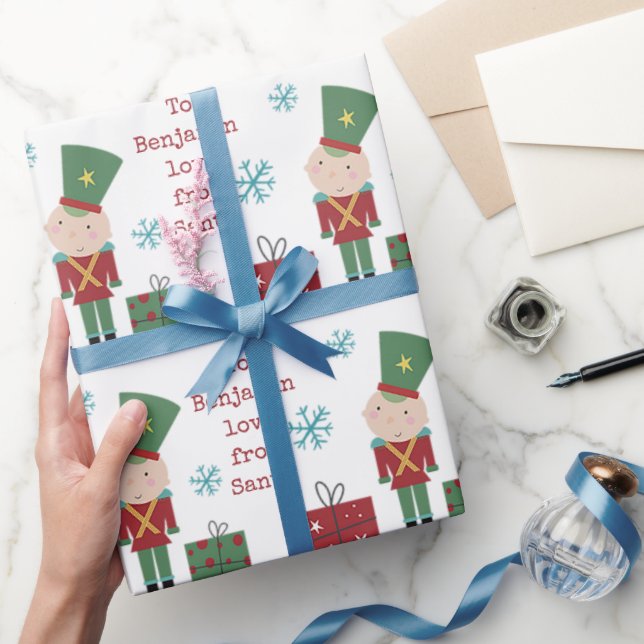Papier Cadeau Jouet Soldat Nom de l'enfant Amour Père Noël Noël (Cadeaux)