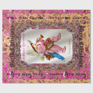 Papier Cadeau Jouets de Père Noël IV victorien