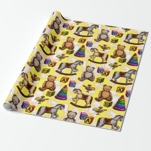 Papier Cadeau Jouets vintages pour bébés