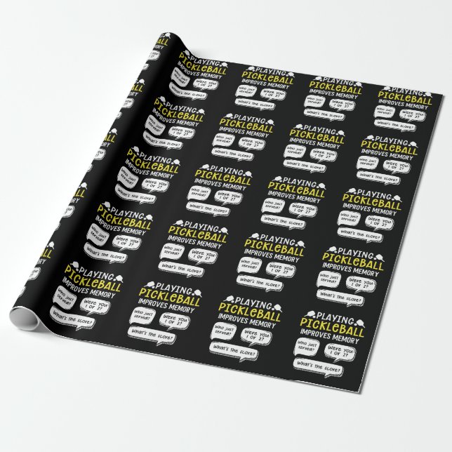 Papier Cadeau Joueur de Pickleball de sport amusant (Déroulé)