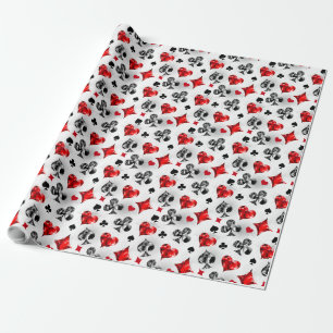 Papier Cadeau Joueur de poker Joueur de cartes de jouer costumes