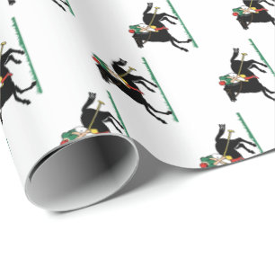 Papier Cadeau Joueur de polo vintage sur poney