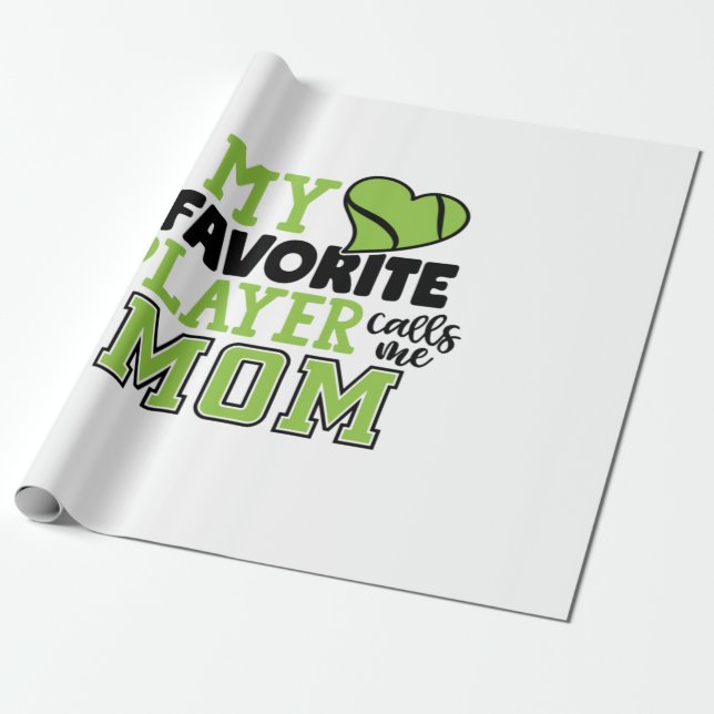 Papier Cadeau Joueur de tennis | Mon Joueur Favori M'Appelle Mam (Déroulé)