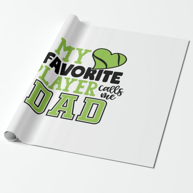 Papier Cadeau Joueur de tennis | Mon Joueur Favori M'Appelle Pap (Déroulé)