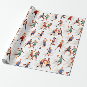 Papier Cadeau Joueurs de basket-ball