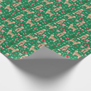 Papier Cadeau Jour de Noël de Doodle Dog Doré