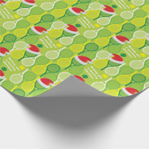 Papier Cadeau 🎄 Jour de Noël 🎾 motif de tennis Enveloppement P