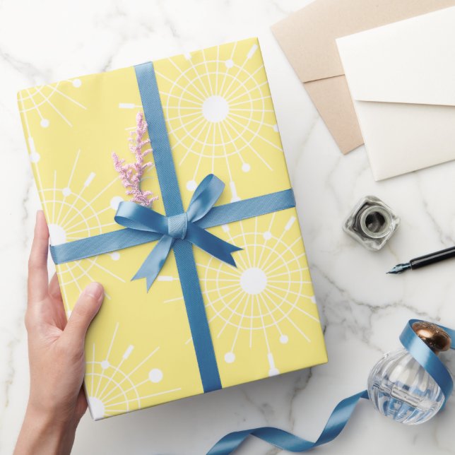 Papier Cadeau Jour de Noël rétro moderne du milieu du siècle (Cadeaux)