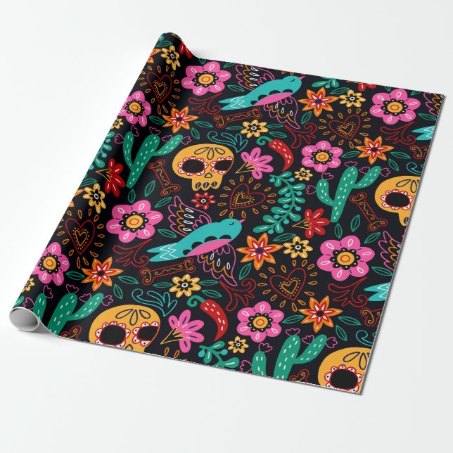 Papier Cadeau Jour des morts (Déroulé)