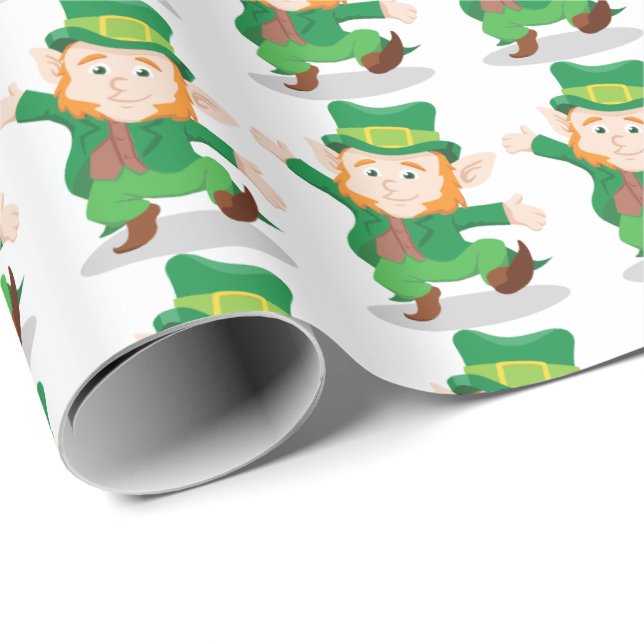 Papier Cadeau Jour irlandais de St Patricks du papier (Coin rond)