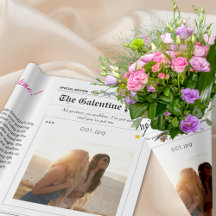 Journal Galentines Day Flower Bouquet Coeur rouge