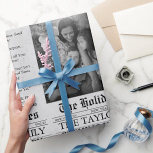 Papier Cadeau Journal Unique Amusant Nouvelle Année Photo