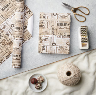Papier Cadeau Journal vintage