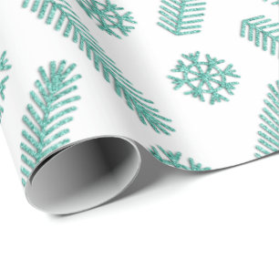 Papier Cadeau Jours fériés Snowflakes Snowflakes White Tiffany