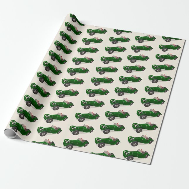 Papier Cadeau Jovely Santa Claus Jaguar SS 90 Driver (Déroulé)