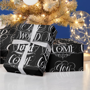 Papier Cadeau Joy to the World Christian Christmas Chalkboard