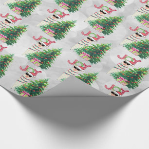 Papier Cadeau Joy Typography Christmas Llama Motif