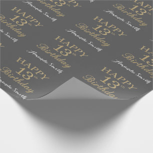 Papier Cadeau Joyeuse 13e anniversaire Parties scintillant d'or