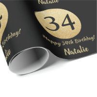 Joyeuse 34e anniversaire Parties scintillant Noir